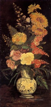 Jarrón con Aster Salvia y Otras Flores Vincent van Gogh Pinturas al óleo